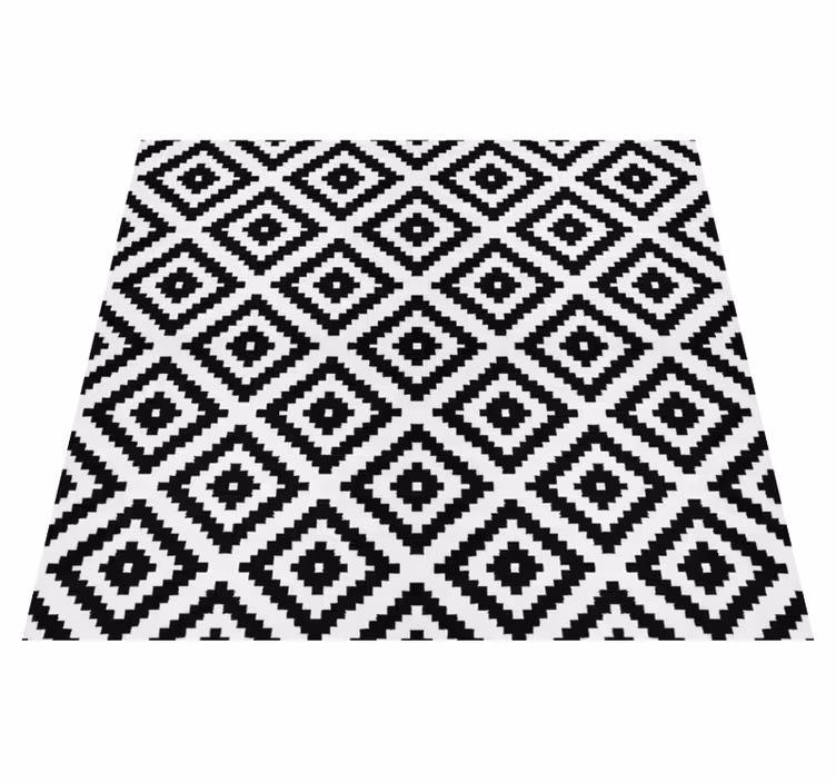 Vinyl teppich küche schwarze moderne quadrate - TenStickers