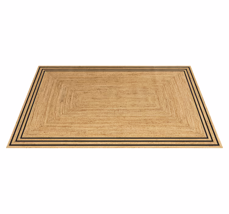 Vinyl teppich küche mit natürlicher jute-optik - TenStickers