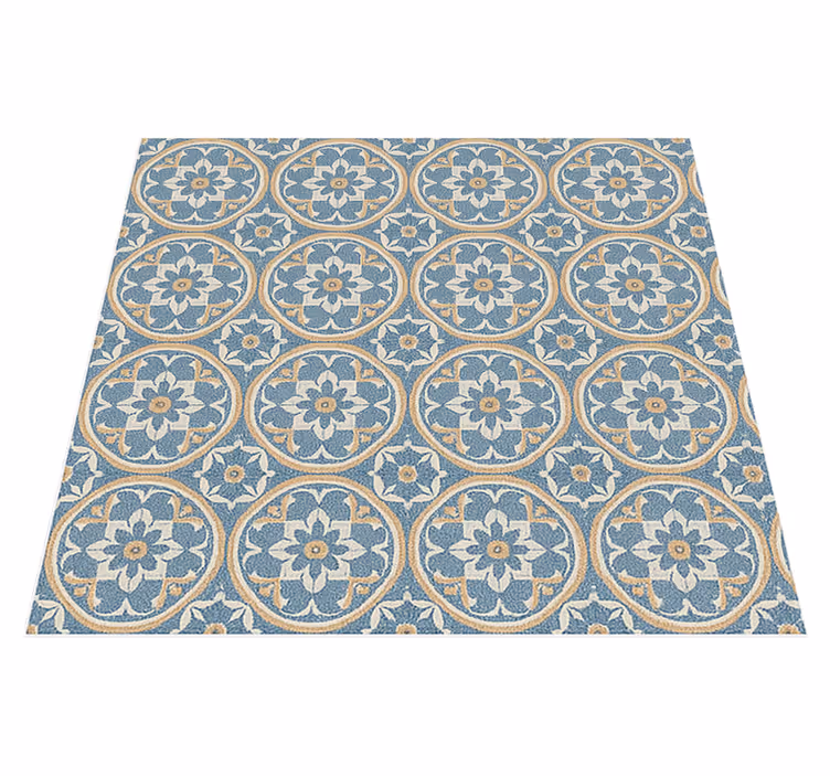 Vinyl teppich wohnzimmer im azulejo stil - TenStickers