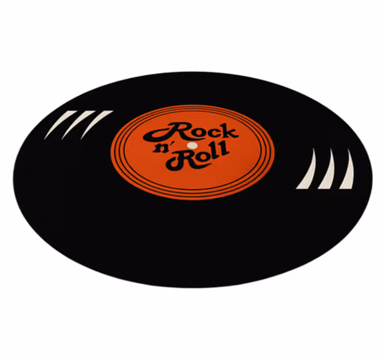 Runder vinyl teppich rock&roll schallplatte - TenStickers