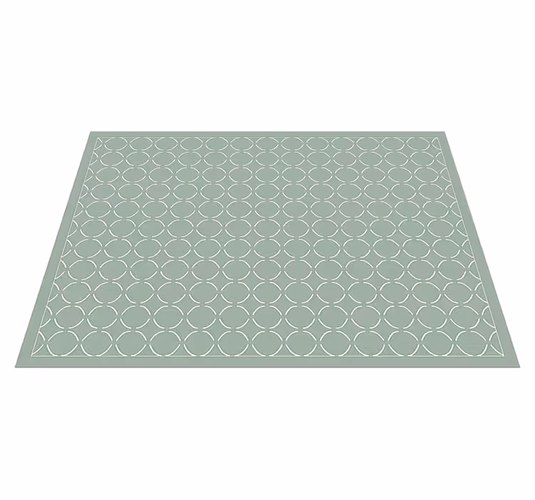 Vinyl teppich küche in sanftem celadon gitter - TenStickers