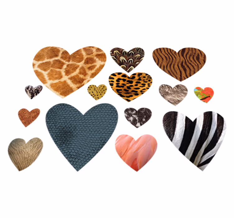 Vinyl teppich tiere mit tiermotiv herzen - TenStickers