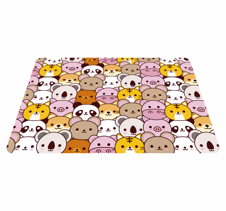 Vinyl teppich tiere süße babys - TenStickers