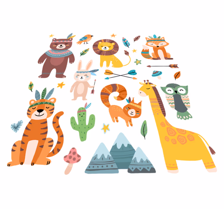 Vinyl teppich tiere baby wilde tiere - TenStickers
