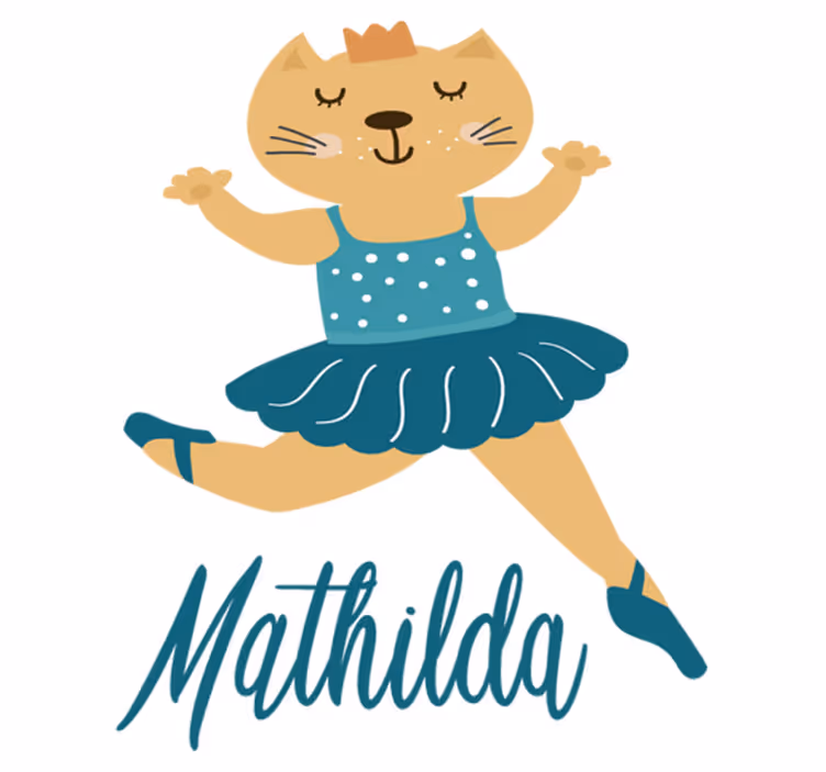 Vinyl teppich tiere tanzende katze mit namen - TenStickers