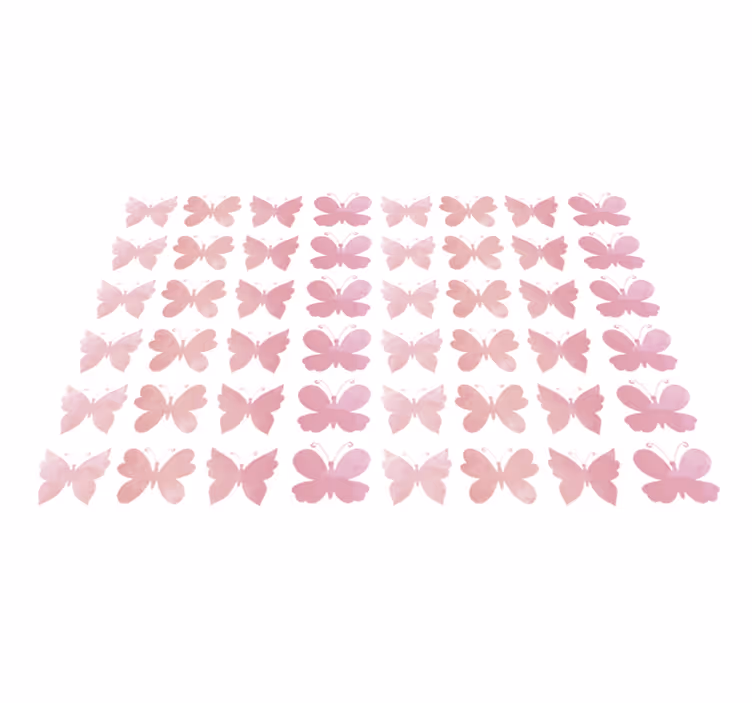 Vinyl teppich tiere im design pinker schmetterlinge - TenStickers