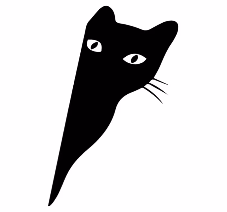Vinyl teppich tiere mit schauendem kater - TenStickers