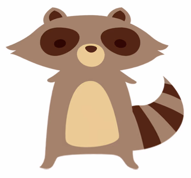 Vinyl teppich tiere mit waschbär design - TenStickers