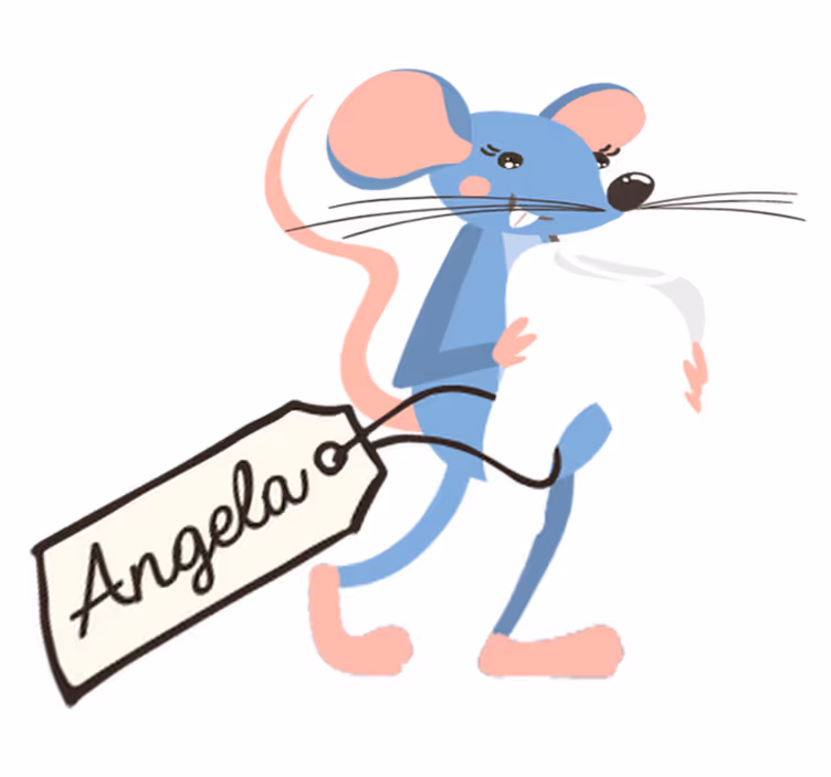 Vinyl teppich tiere blaue maus mit namen - TenStickers