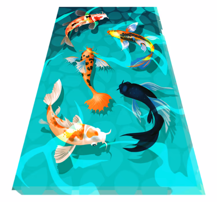 Vinyl teppich tiere koi dusche - TenStickers