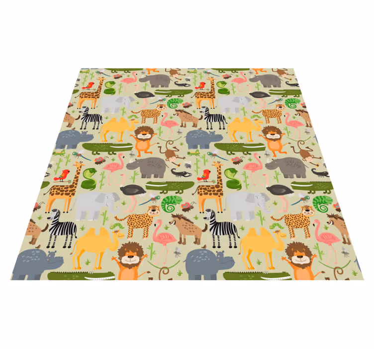 Vinyl teppich tiere dschungelmotiv - TenStickers