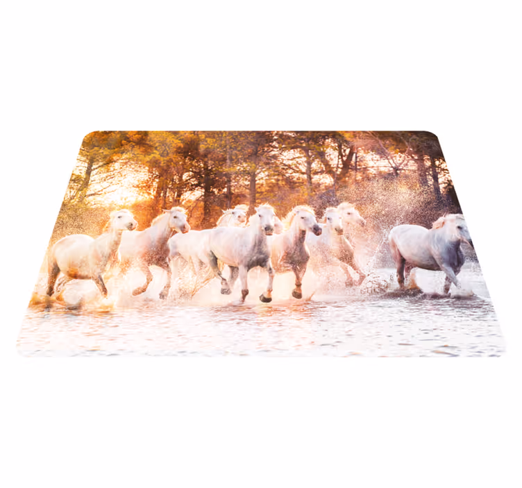 Vinyl teppich tiere wildpferde im warmen sonnenuntergang - TenStickers