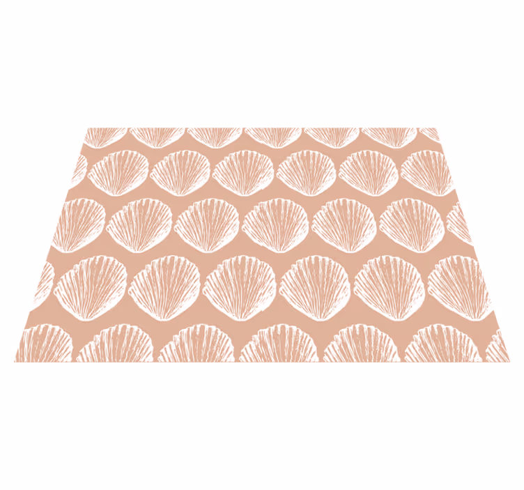 Vinyl teppich tiere im retro muschelbeige muster - TenStickers