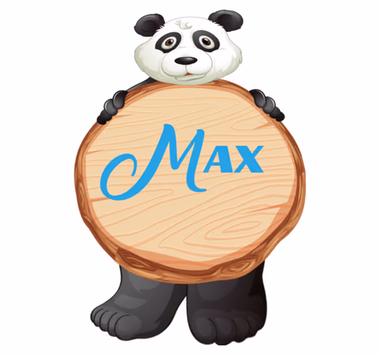 Vinyl teppich tiere panda mit namen - TenStickers