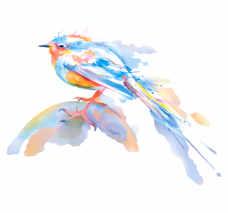 Vinyl teppich tiere vogel spritzer - TenStickers