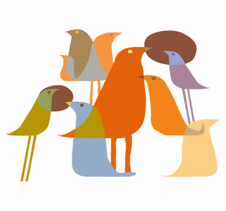 Vinyl teppich tiere im minimalistischen stil vögel - TenStickers