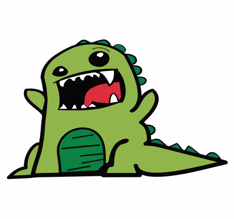 Vinyl teppich tiere grünes dinosaurier doodle gruselig - TenStickers