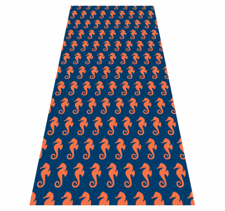 Vinyl teppich tiere mit orangefarbenem seepferdchen-muster - TenStickers