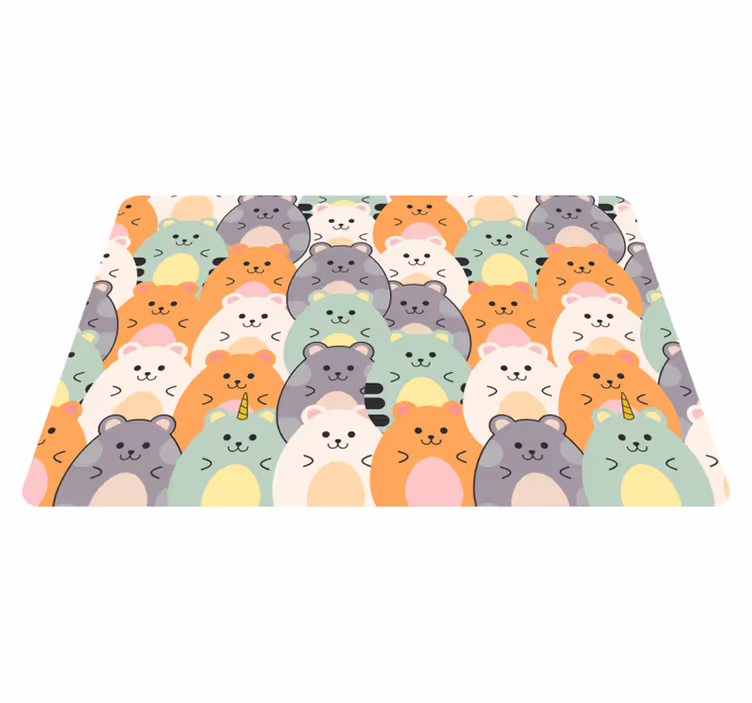 Vinyl teppich tiere mit bunten fressenden hamstern - TenStickers