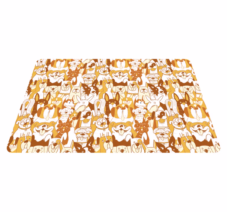 Vinyl teppich tiere hundeparty - TenStickers