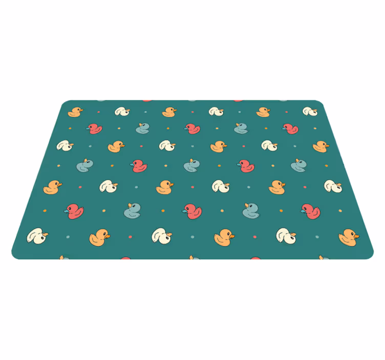 Vinyl teppich tiere mit bunten gummienten - TenStickers