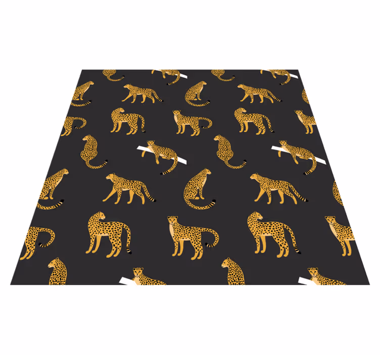 Vinyl teppich tiere leoparden auf dunklem hintergrund - TenStickers