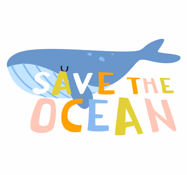 Vinyl teppich tiere beluga für den ozean retten - TenStickers