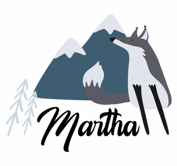 Vinyl teppich tiere nordic schneefuchs personalisiert - TenStickers