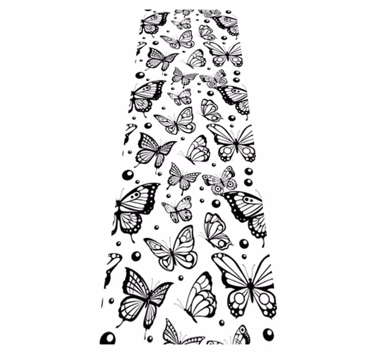 Vinyl teppich tiere in einfarbigen schmetterlingen und dots - TenStickers