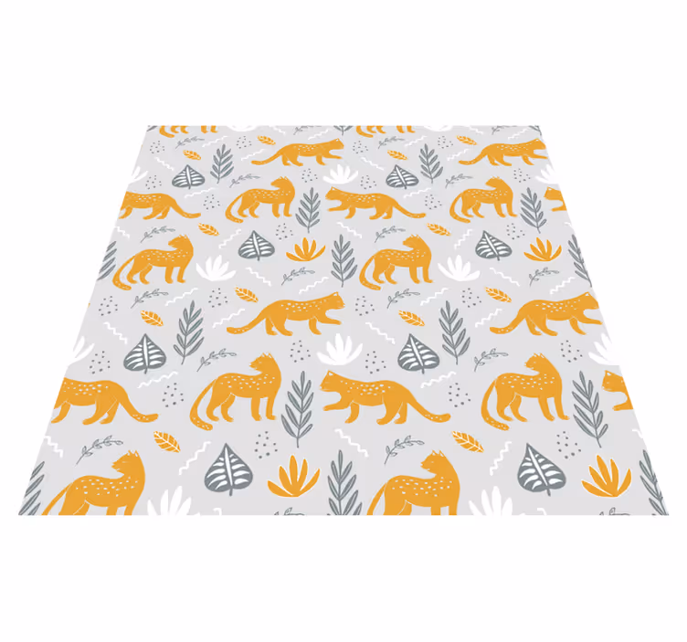 Vinyl teppich tiere leopardenschritt helles muster - TenStickers