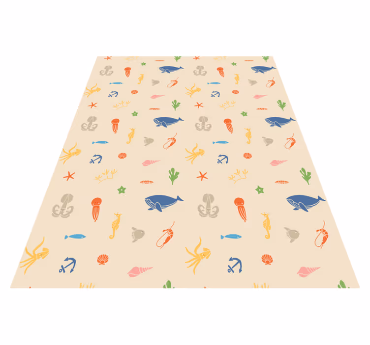 Vinyl teppich tiere mit meeresbewohner-muster - TenStickers