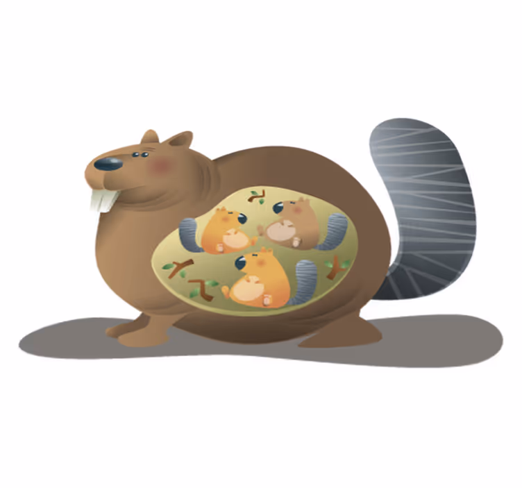 Vinyl teppich tiere eichhörnchen mutter - TenStickers