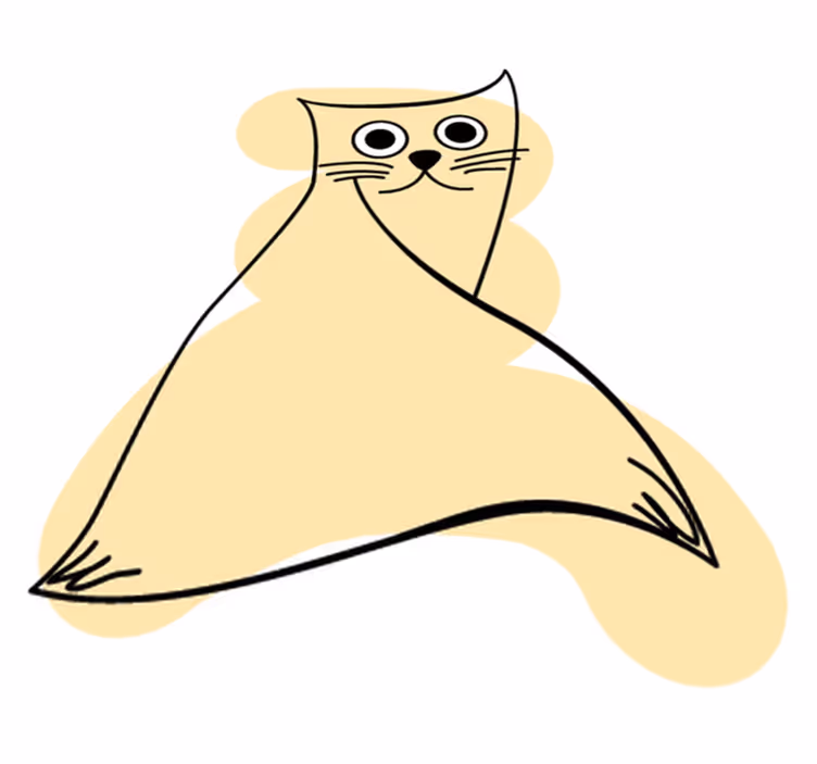 Vinyl teppich tiere beige gemalte katze - TenStickers