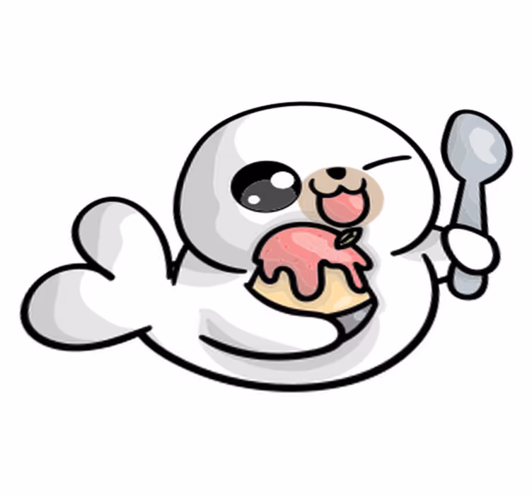Vinyl teppich tiere anime baby robbe - TenStickers