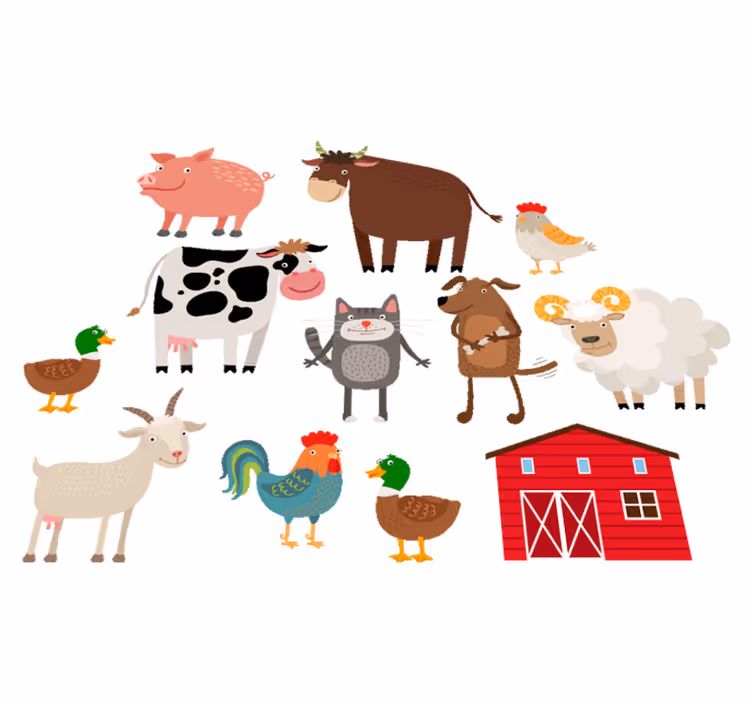 Vinyl teppich tiere bauernhof set - TenStickers