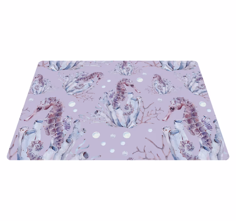 Vinyl teppich tiere seepferdchen aquarell - TenStickers