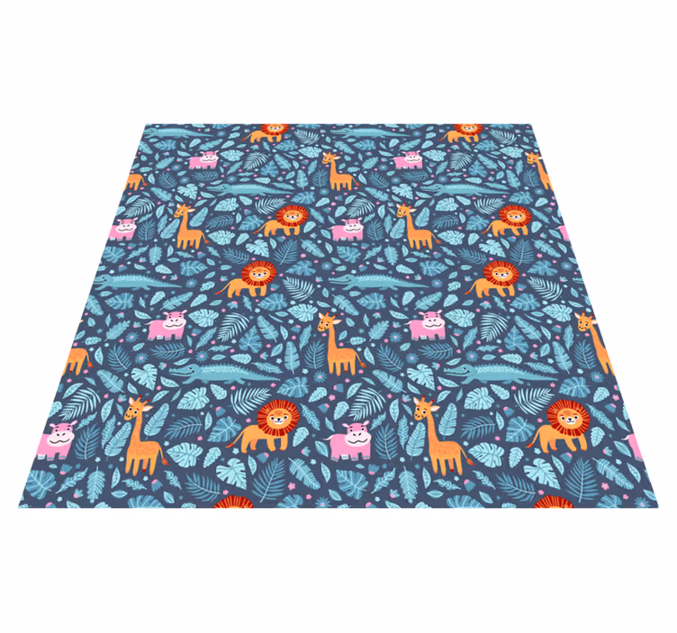 Vinyl teppich tiere mit dschungeltieren design - TenStickers