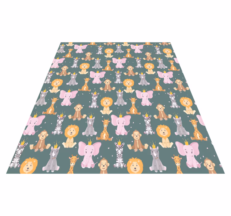 Vinyl teppich tiere mit süßem tierdesign - TenStickers