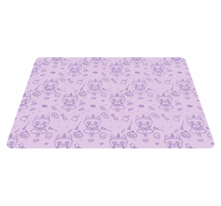Vinyl teppich tiere mit hexenkatze cartoon - TenStickers