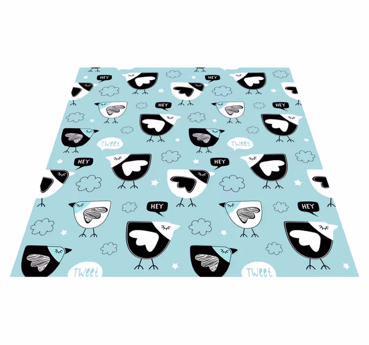 Vinyl teppich tiere mit schwarzem hühner-muster - TenStickers