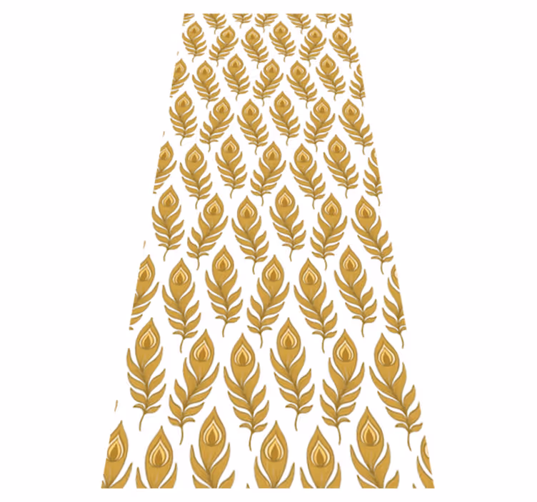 Vinyl teppich tiere blauer truthahn mit goldenen blumen - TenStickers