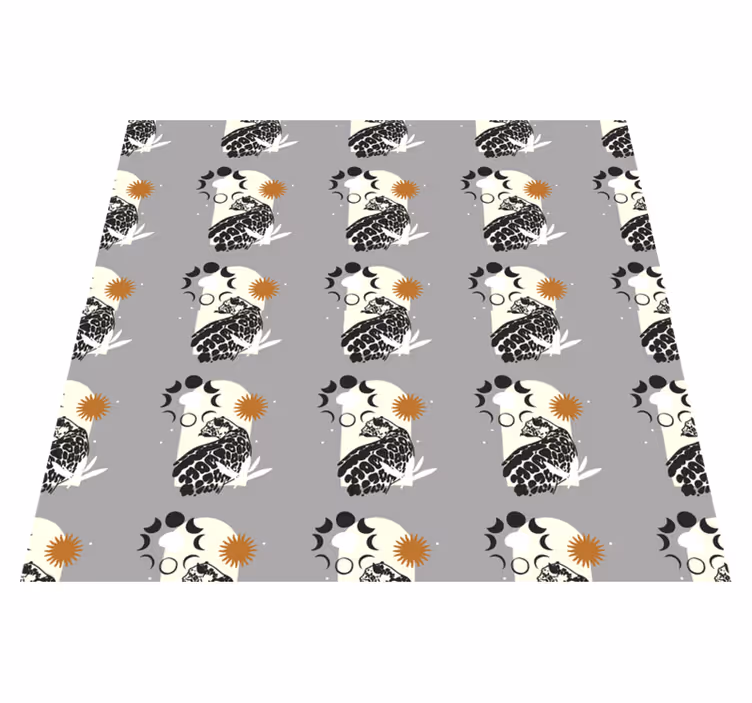 Vinyl teppich tiere schwarzleopard unter mondmotiv - TenStickers