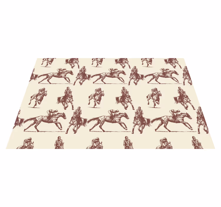 Vinyl teppich tiere mit beigem und braunem pferdemuster - TenStickers