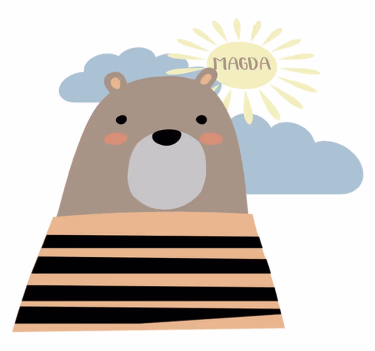 Vinyl teppich tiere individuell gestaltbarer braunbär - TenStickers