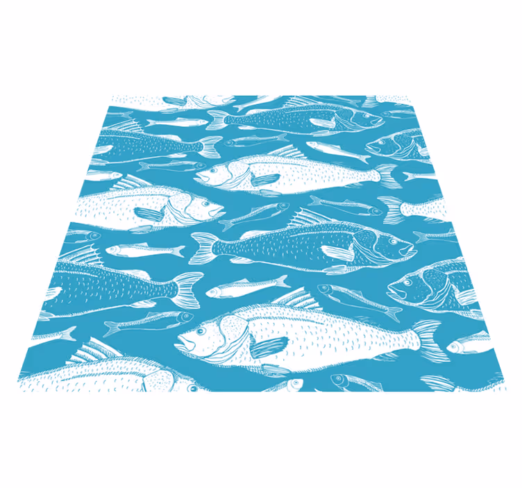 Vinyl teppich tiere mit aquatischem fischmuster - TenStickers