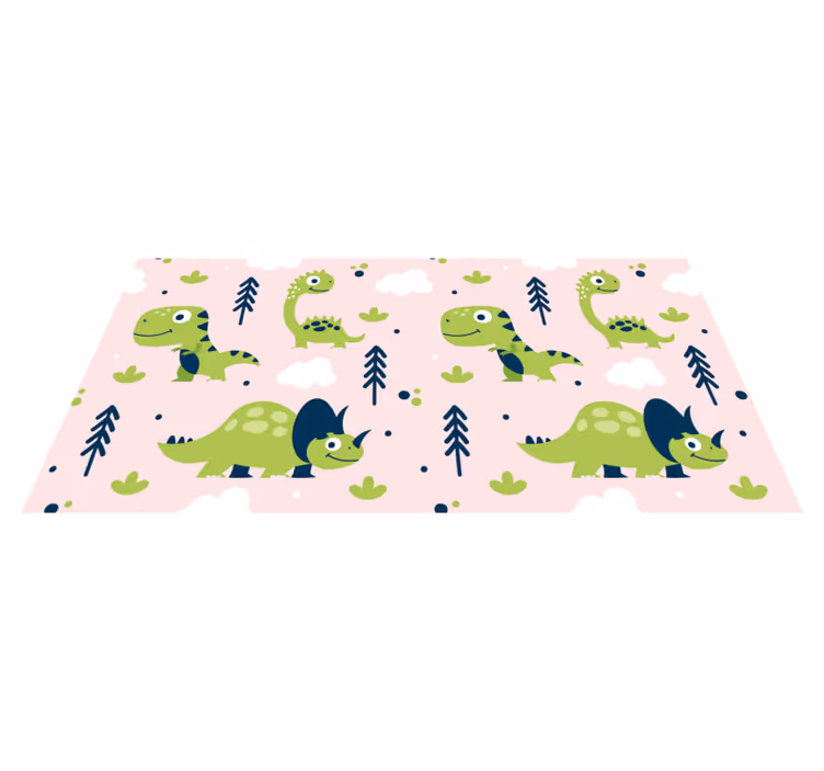 Vinyl teppich tiere im verspielten dinosaurierdesign - TenStickers