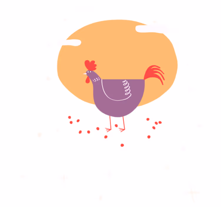 Vinyl teppich tiere charmantes bauernhof huhn - TenStickers