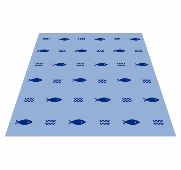 Vinyl teppich tiere mit gemustertem fischdesign - TenStickers