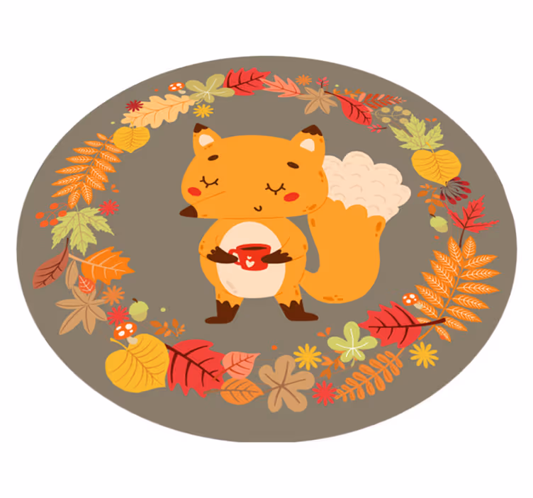 Vinyl teppich tiere mit charmantem fuchs skulptur - TenStickers