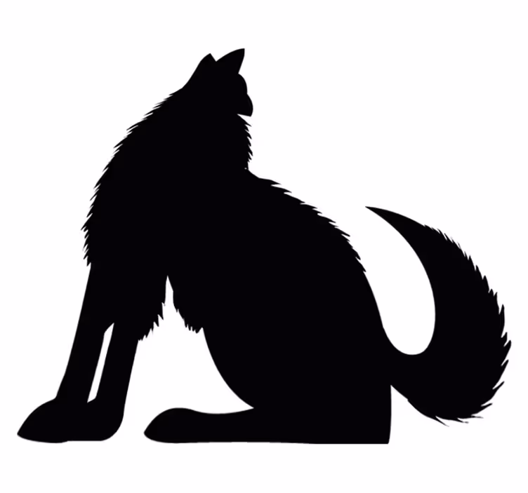 Vinyl teppich tiere sitzende hundesilhouette - TenStickers